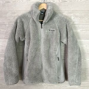 Columbia Soft Fleece Zip-Up Jacket, Grey, Women’s Size Small